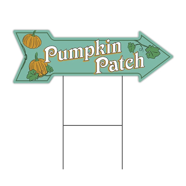 Pumpkin Patch Arrow Yard Sign Funny Home Decor 30in Wide
